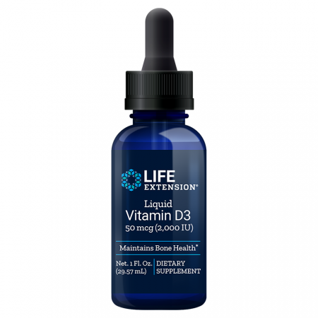 Oase & Articulatii - Vitamina D3 lichida 50mgc 2000IU Life Extension