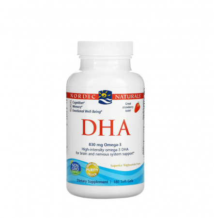 Stres & Stare De Spirit - DHA 830mg Strawberry 180 capsule - Nordic Naturals