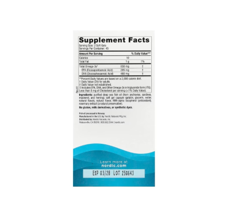 DHA 830mg Strawberry 90 capsule moi - Nordic Naturals [1]