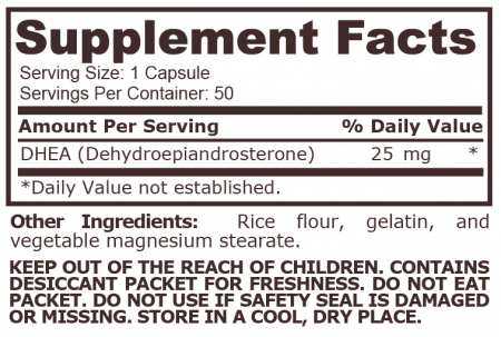 DHEA 25mg 50 capsule - Pure Nutrition [1]
