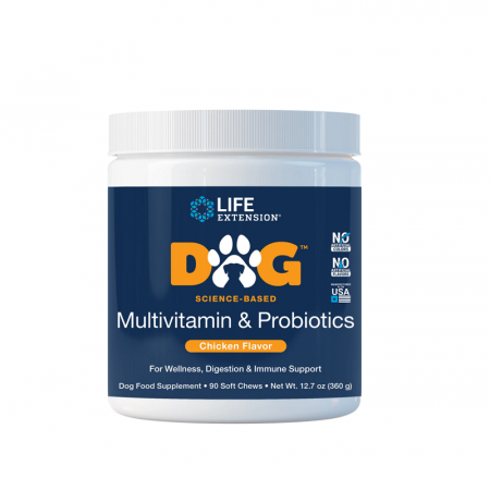 Pentru Animale - DOG Multivitamin & Probiotics 90 capsule - Life Extension