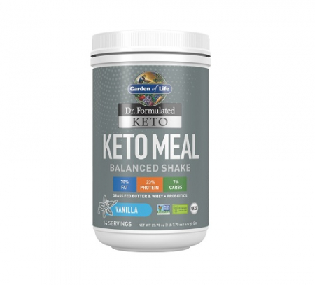 Reduceri - Dr. Formulated Keto Meal Balanced Shake Vanilla Powder 672g - Garden Of Life