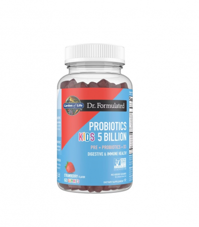 Pentru Digestie - Dr. Formulated Kids 5 Billion Gummies, Strawberry 60 jeleuri - Garden of Life