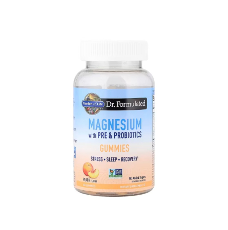 Minerale - Dr. Formulated Magnesium with Pre & Probiotics Gummies, Peach 60 jeleuri - Garden of Life