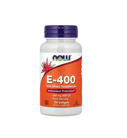 Producatori - E-400 with Mixed Tocopherols 268mg 100 capsule moi - NOW Foods