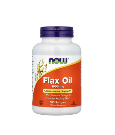 Omega & Ulei De Peste - Flax Oil 1000mg 100 capsule moi - NOW Foods
