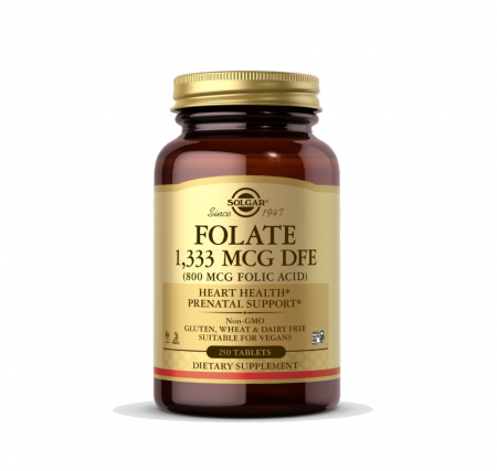 Solgar - Folate 1333 MCG DFE (800 MCG Folic Acid) - 250 tablete