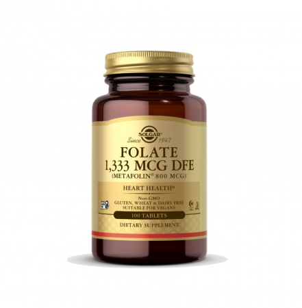Pentru Femei - Folate 1333mcg DFE 100 tablete - Solgar