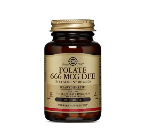 Creier & Memorie - Folate 666 mcg DFE 100 tablete - Solgar