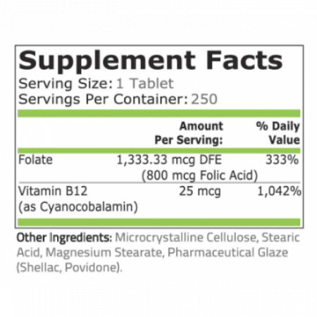 Folic Acid 250 tablete - Pure Nutrition [1]
