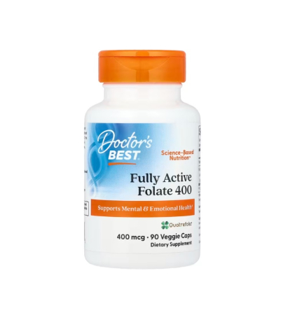 Doctor's Best - Fully Active Folate 400 with Quatrefolic 400mcg 90 Capsule - Doctor's Best