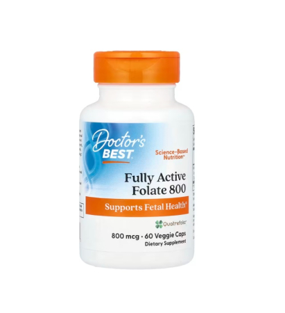 Doctor's Best - Fully Active Folate 800 with Quatrefolic 800mcg 60 Veggie Caps - Doctor's Best