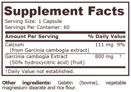 Garcinia 800mg 60 capsule - Pure Nutrition [1]