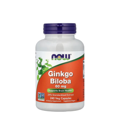 Creier & Memorie - Ginkgo Biloba 60mg 240 capsule - NOW Foods