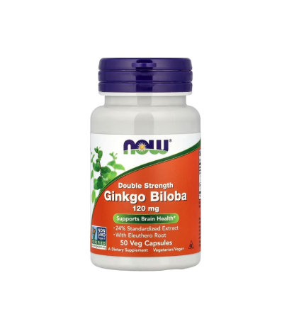 Creier & Memorie - Ginkgo Biloba Double Strength 120mg 50 capsule - NOW Foods