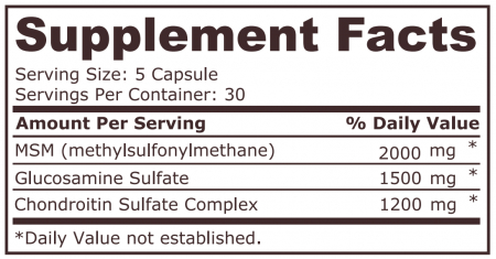 Glucosamine, Chondroitin, MSM 150 capsule - Pure Nutrition USA [1]