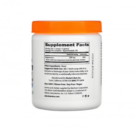 High Absorption Magnesium Powder 200g - Doctor's Best [1]