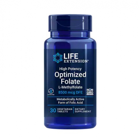 High Potency Optimized Folate 8500mcg 30 Capsule - Life Extension