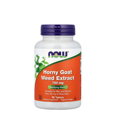 Producatori - Horny Goat Weed Extract 750mg 90 tablete - NOW Foods