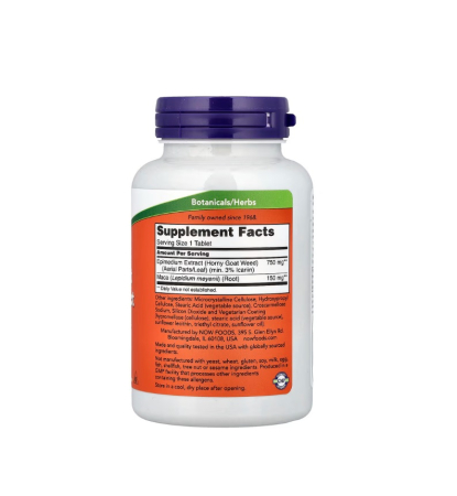 Horny Goat Weed Extract 750mg 90 tablete - NOW Foods [1]