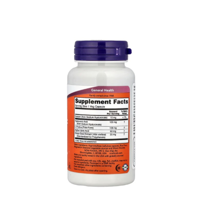 Hyaluronic Acid Double Strength 100mg 60 capsule - NOW Foods [1]