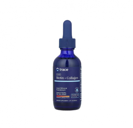 Oase & Articulatii - Ionic Biotin + Collagen  Strawberry Mango 75000 mcg, 59 ml - Trace Minerals