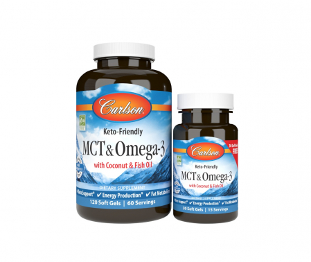 Carlson - Keto-Friendly MCT & Omega-3 with Coconut & Fish Oil 120 + 30 capsule moi - Carlson