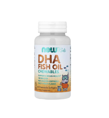 Producatori - Kid's DHA Chewables Tasty Fruit 60 capsule moi - NOW Foods