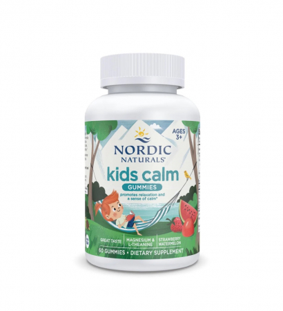 Suplimente Pentru: - Kids Calm Gummies Strawberry Watermelon 60 jeleuri - Nordic Naturals