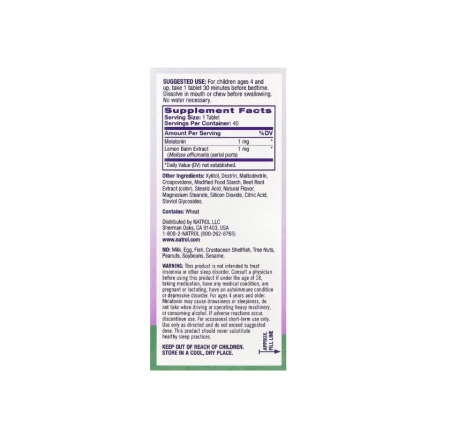 Kids Melatonin Strawberry Fast Dissolve 1mg 40 tablete - Natrol [1]