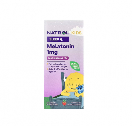 Natrol - Kids Melatonin Strawberry Fast Dissolve 1mg 40 tablete - Natrol