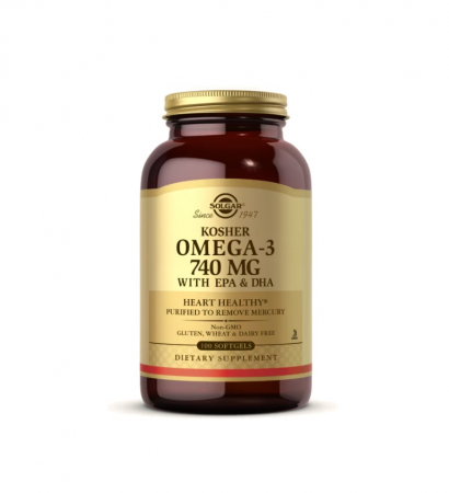 Omega & Ulei De Peste - Kosher Omega-3 740mg 100 capsule moi - Solgar