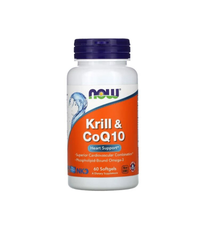 Omega & Ulei De Peste - Krill & CoQ10 60 capsule moi - NOW Foods