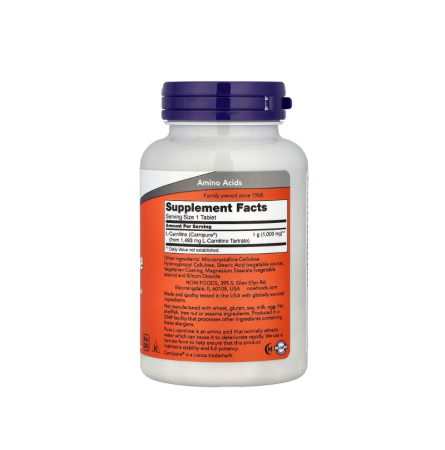 L-Carnitine 1000mg 50 tablete - NOW Foods [1]