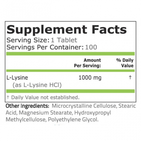 L-Lysine 1000mg 100 capsule - Pure Nutrition [1]