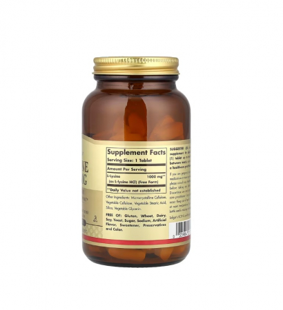 L-Lysine 1000mg (Free Form) 100 tablete - Solgar [1]