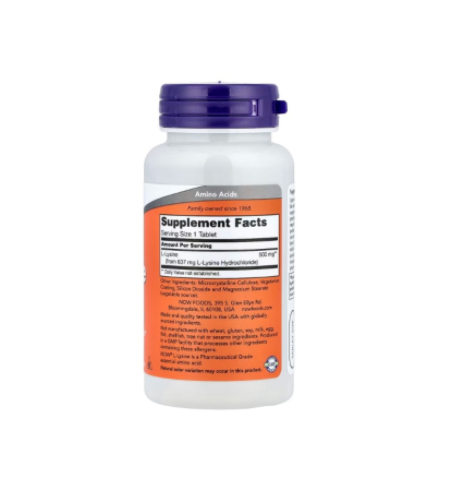 L-Lysine 500mg 100 tablete - NOW Foods [1]