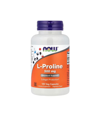 Controlul Greutatii & Sport - L-Proline 500mg 120 capsule - NOW Foods