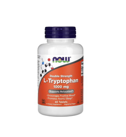 Producatori - L-Tryptophan Double Strength 1000mg 60 tablete - NOW Foods