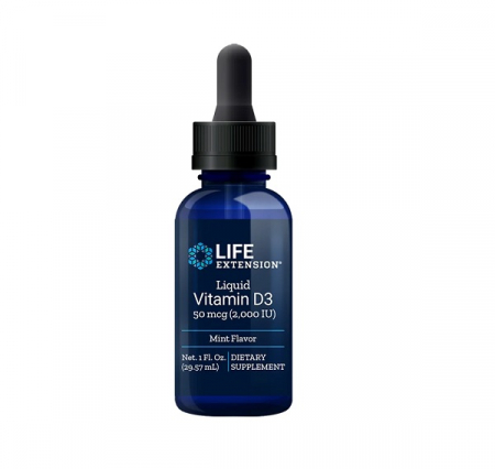 Oase & Articulatii - Liquid Vitamin D3 2000IU Menta 29ml - Life Extension