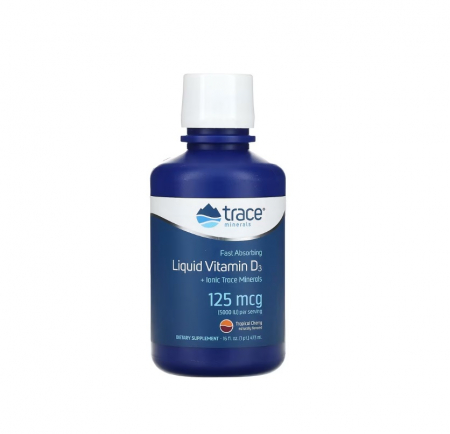 Oase & Articulatii - Liquid Vitamin D3, Tropical Cherry, 125mcg (5000 IU) 473 ml - Trace Minerals