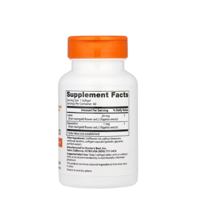 Lutein with FloraGlo Lutein 20mg 60 Softgels - Doctor's Best [1]