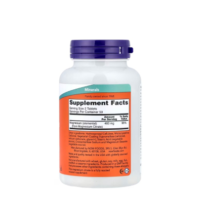 Magnesium Citrate 200mg 100 tablete - NOW Foods [1]