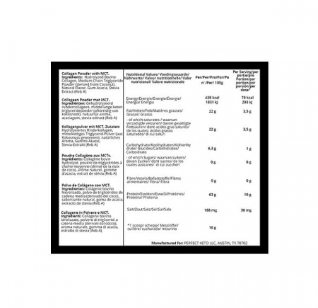 MCT Collagen Powder Vanilla 314g - Perfect Keto [1]