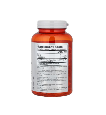 MCT Oil 1000mg 150 capsule moi - NOW Foods [1]