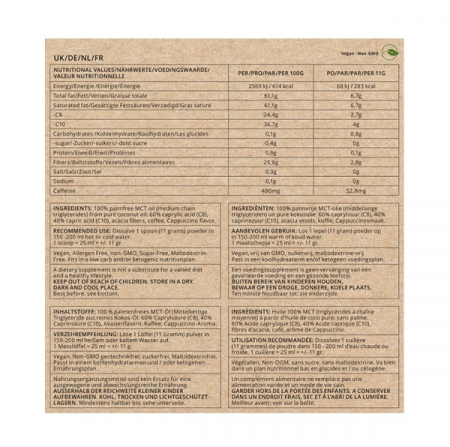 MCT Powder Keto Coffee Cappuccino 250g - Go-Keto [1]