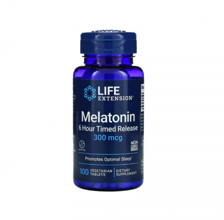Life Extension - Melatonin 6 Hour Timed Release 300mcg 100 Tablete - Life Extension