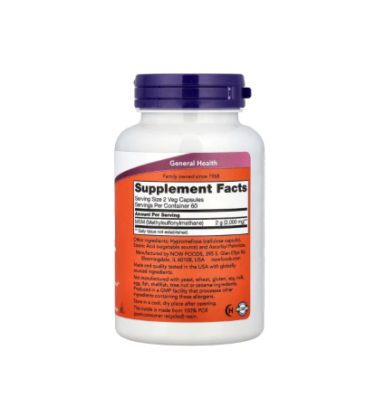 MSM Methylsulfonylmethane 1000mg 120 capsule - NOW Foods [1]