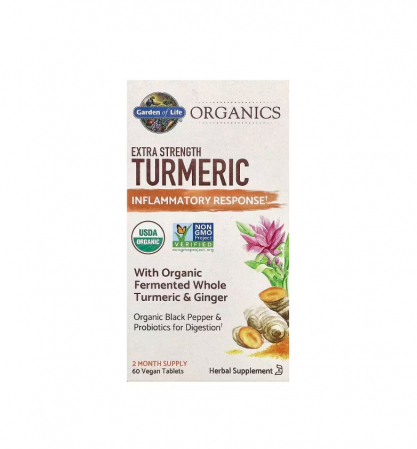 Antioxidanti - Mykind Extra Strength Turmeric 60 tablete vegetale - Garden of Life