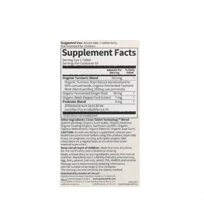 Mykind Extra Strength Turmeric 60 tablete vegetale - Garden of Life [1]